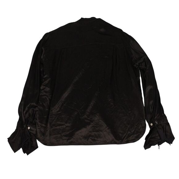 Shrine of Hollywood The Count Ruffle Shirt Men's L Black Pearl Snap Goth - Picture 5 of 10